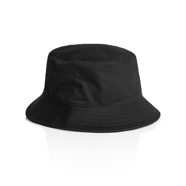 black cotton bucket hat